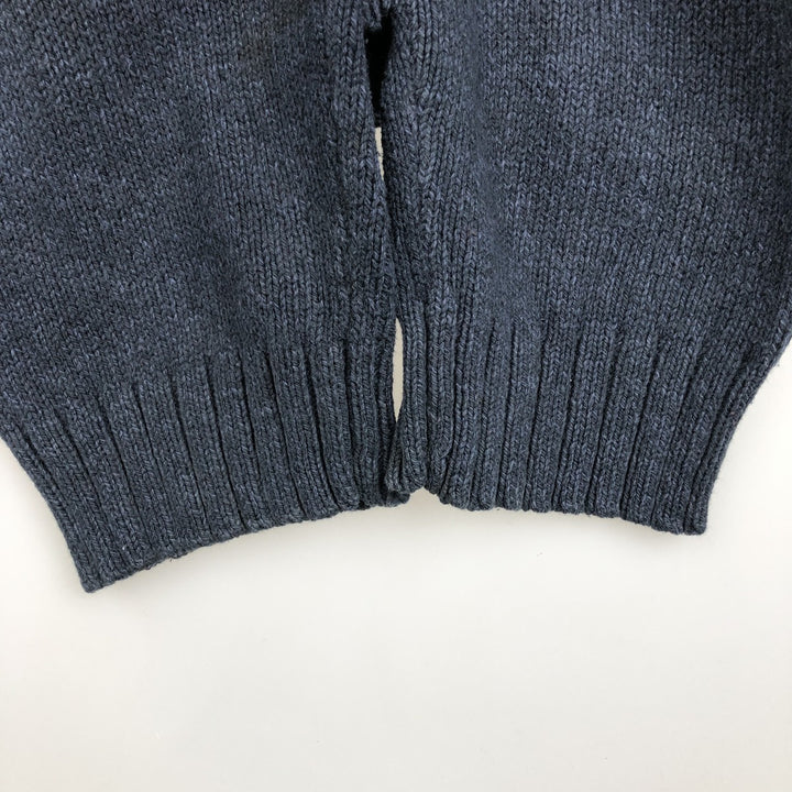 Ralph Lauren POLO by Ralph Lauren V-neck cotton knit sweater, men's XL size cotton navy blue type Vintage Second Hand