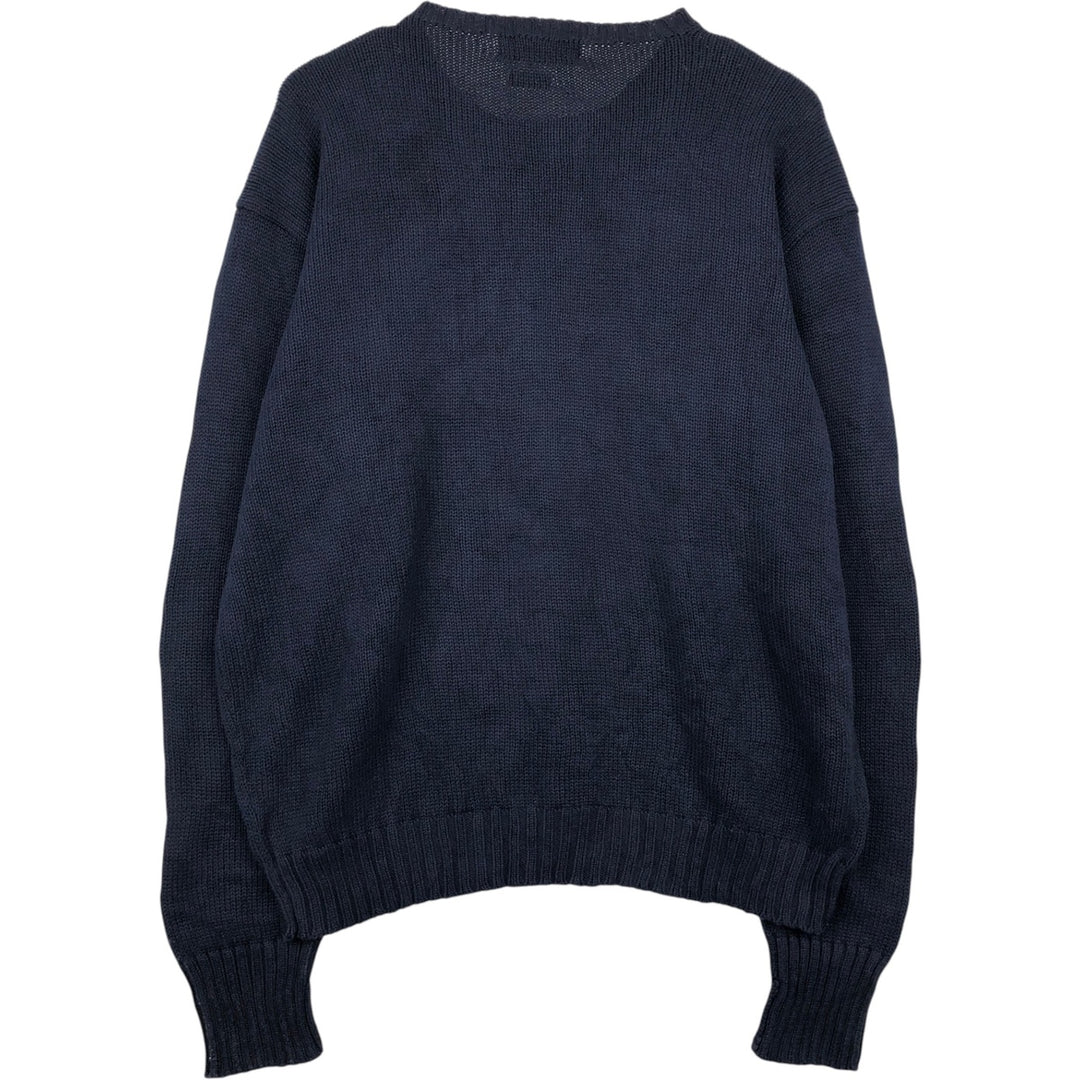 Ralph Lauren POLO by Ralph Lauren Cotton Knit Sweater Men's XL cotton navy blue type Vintage Second Hand