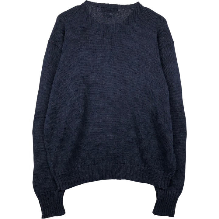 Ralph Lauren POLO by Ralph Lauren Cotton Knit Sweater Men's XL cotton navy blue type Vintage Second Hand