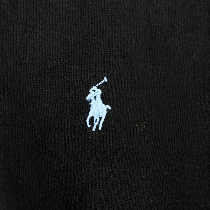 Ralph Lauren POLO by Ralph Lauren V-neck cotton knit sweater, men's XL size cotton black type Vintage Second Hand