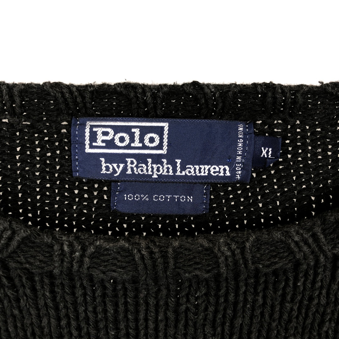 Ralph Lauren POLO by Ralph Lauren Cotton Knit Sweater Men's XL cotton black type Vintage Second Hand