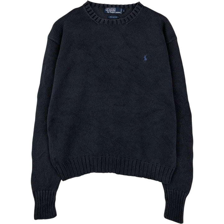 Ralph Lauren POLO by Ralph Lauren Cotton Knit Sweater Men's S cotton navy blue type Vintage Second Hand