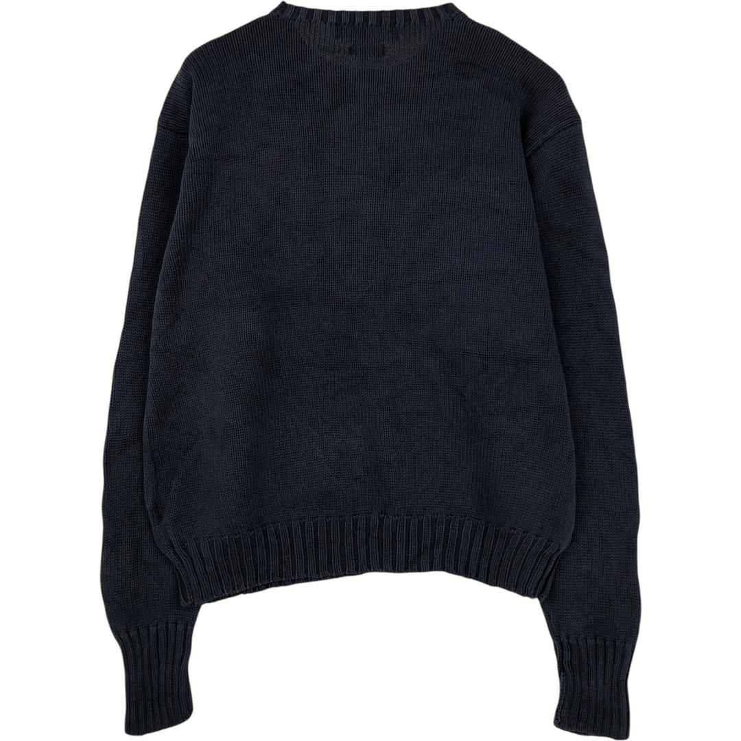 Ralph Lauren POLO by Ralph Lauren Cotton Knit Sweater Men's S cotton navy blue type Vintage Second Hand