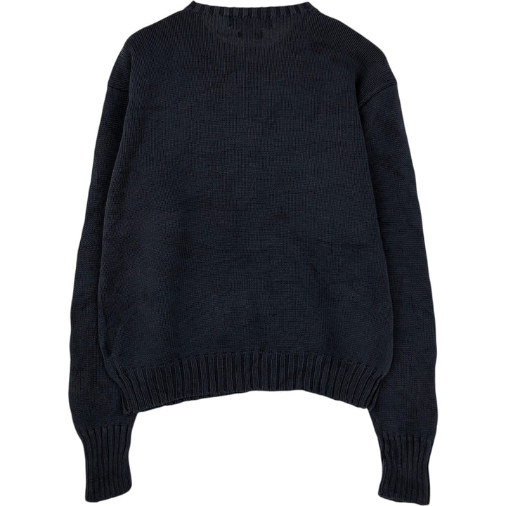Ralph Lauren POLO by Ralph Lauren Cotton Knit Sweater Men's S cotton navy blue type Vintage Second Hand