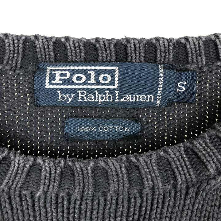 Ralph Lauren POLO by Ralph Lauren Cotton Knit Sweater Men's S cotton navy blue type Vintage Second Hand