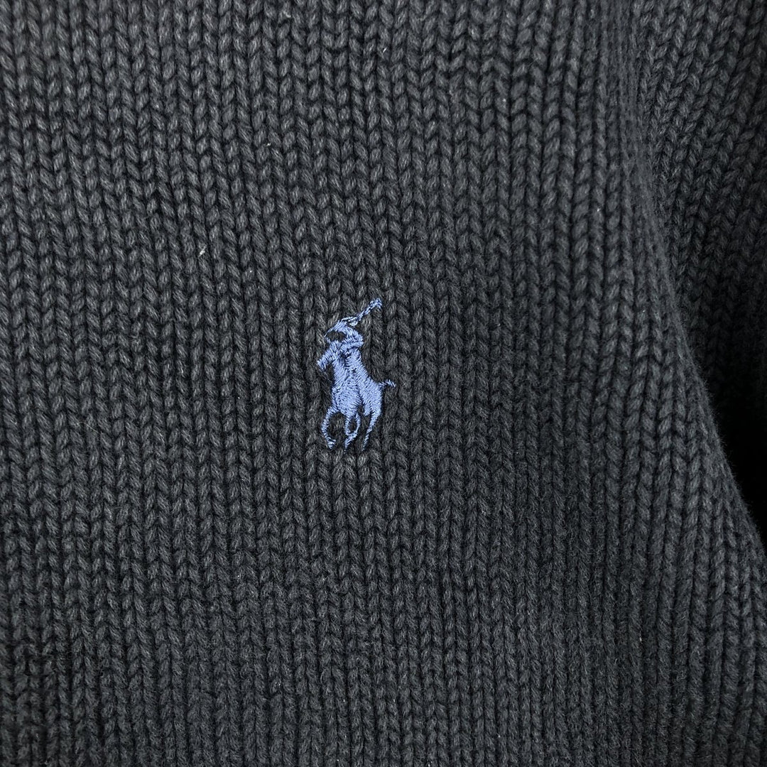 Ralph Lauren POLO by Ralph Lauren Cotton Knit Sweater Men's S cotton navy blue type Vintage Second Hand