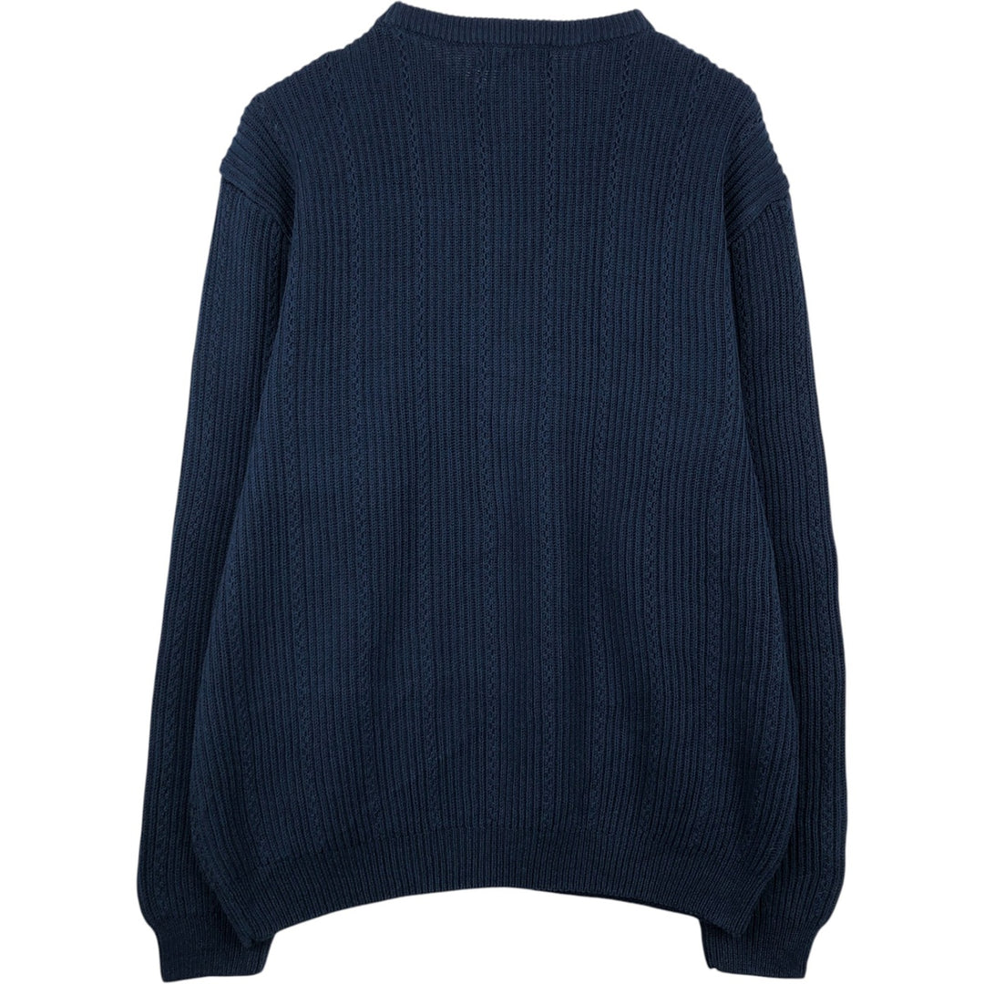Ralph Lauren CHAPS cotton knit sweater, men's size XL cotton navy blue type Vintage Second Hand