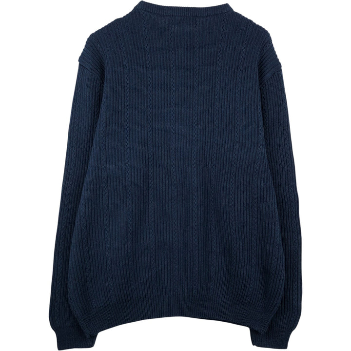 Ralph Lauren CHAPS cotton knit sweater, men's size XL cotton navy blue type Vintage Second Hand
