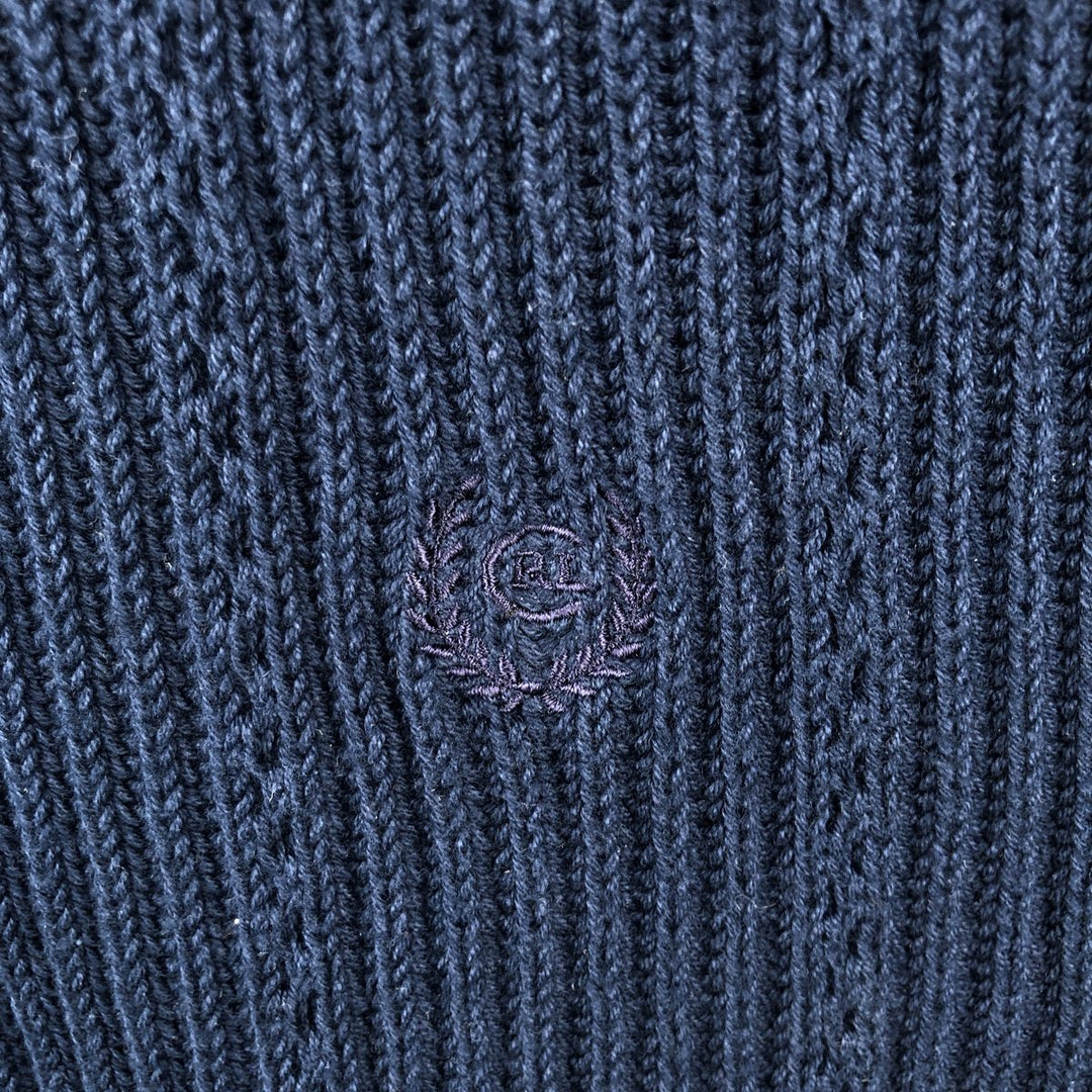 Ralph Lauren CHAPS cotton knit sweater, men's size XL cotton navy blue type Vintage Second Hand
