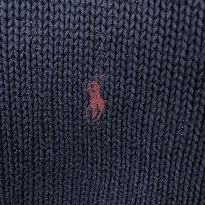 Ralph Lauren POLO by Ralph Lauren Cotton Knit Sweater Men's L size cotton navy blue type Vintage Second Hand