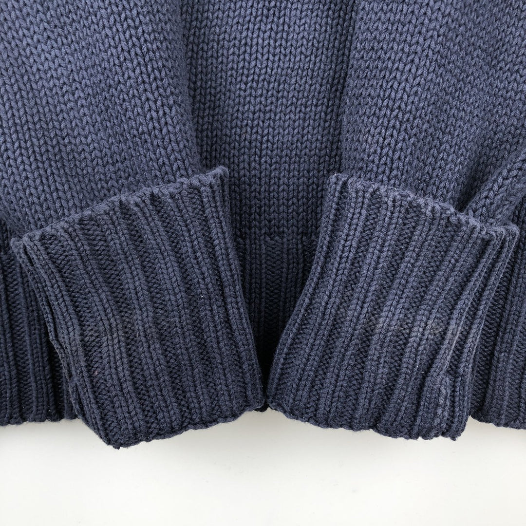 Ralph Lauren POLO by Ralph Lauren Cotton Knit Sweater Men's L size cotton navy blue type Vintage Second Hand