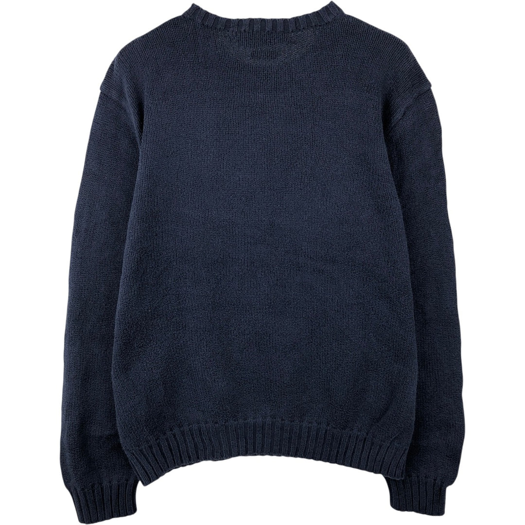 Ralph Lauren POLO by Ralph Lauren Cotton Knit Sweater Men's L size cotton Navy blue Vintage Second Hand