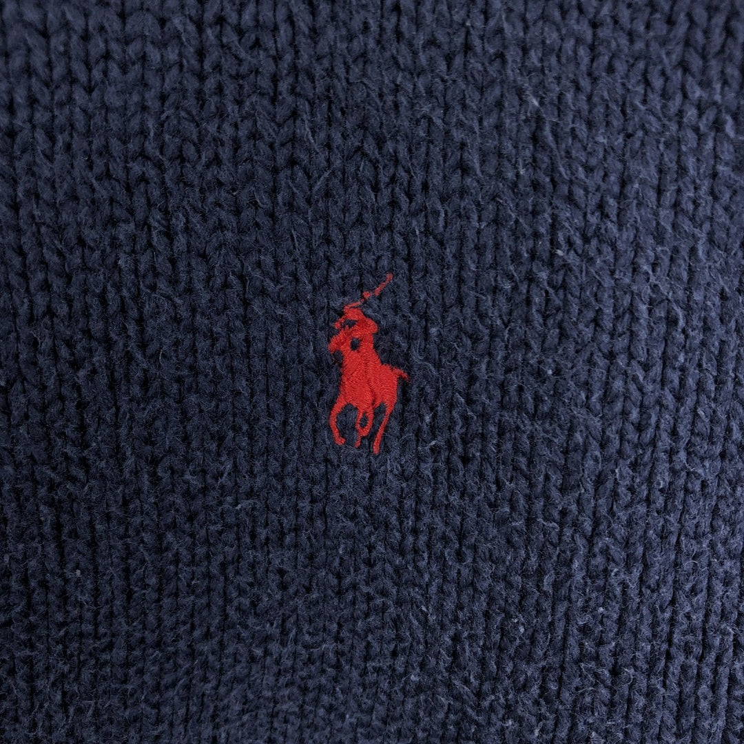 Ralph Lauren POLO by Ralph Lauren Cotton Knit Sweater Men's L size cotton Navy blue Vintage Second Hand