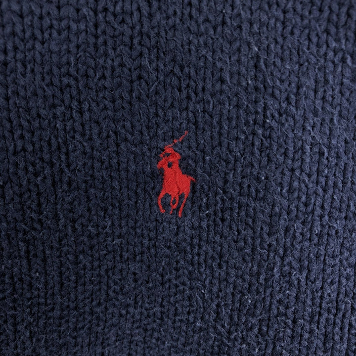 Ralph Lauren POLO by Ralph Lauren Cotton Knit Sweater Men's L size cotton Navy blue Vintage Second Hand
