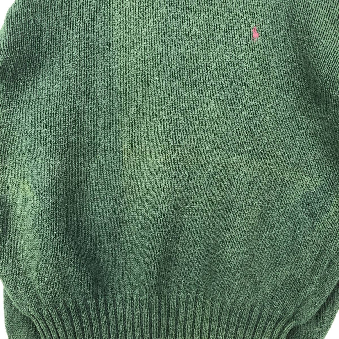 Ralph Lauren POLO by Ralph Lauren Cotton Knit Sweater Men's XL cotton Green type dark green Vintage Second Hand
