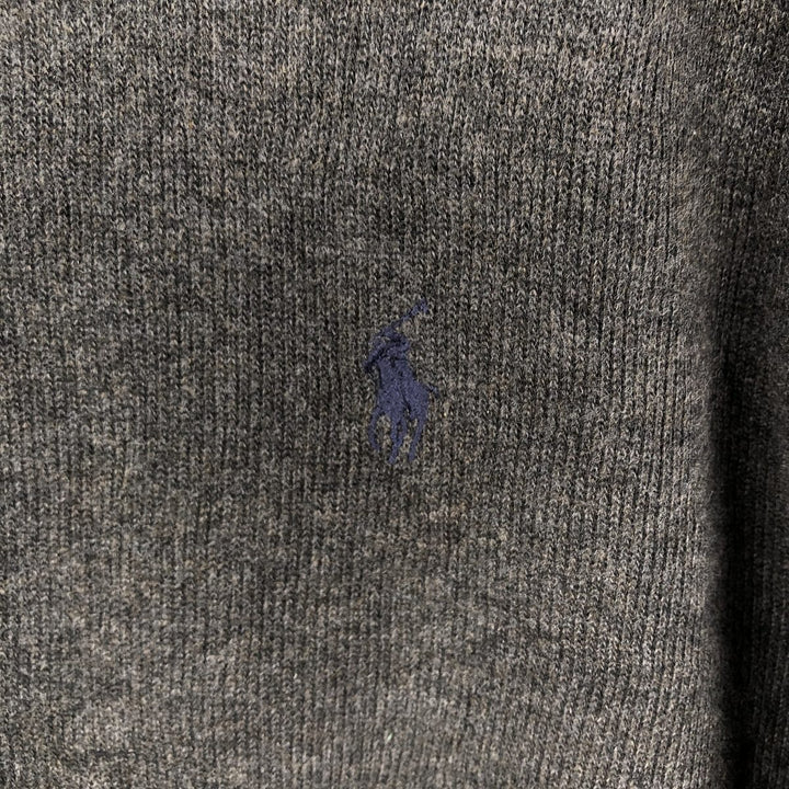 Ralph Lauren POLO by Ralph Lauren V-neck cotton knit sweater, men's size XXL cotton Charcoal Vintage Second Hand
