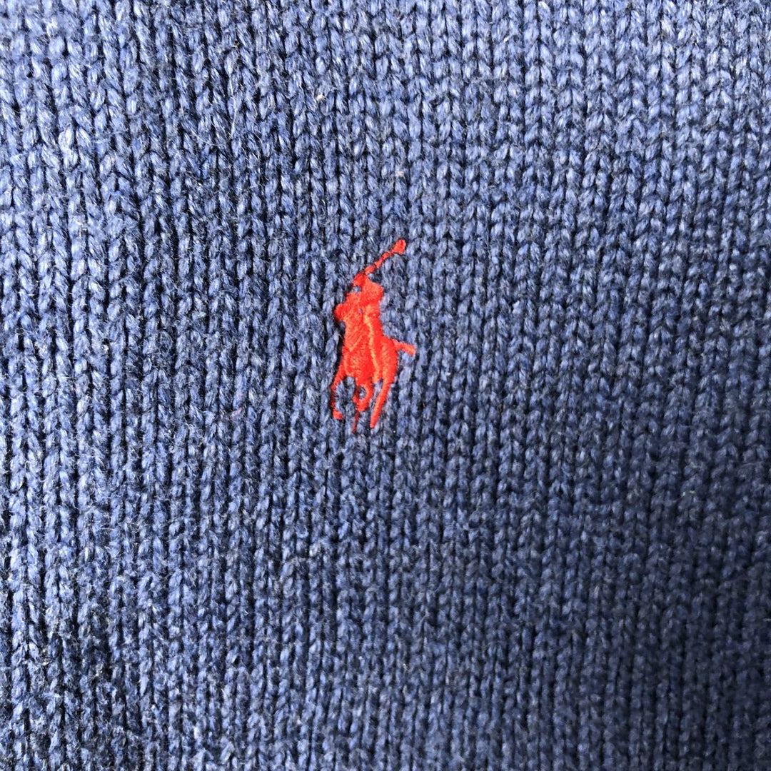 Ralph Lauren POLO by Ralph Lauren Cotton Knit Sweater Men's XL cotton Navy blue Vintage Second Hand