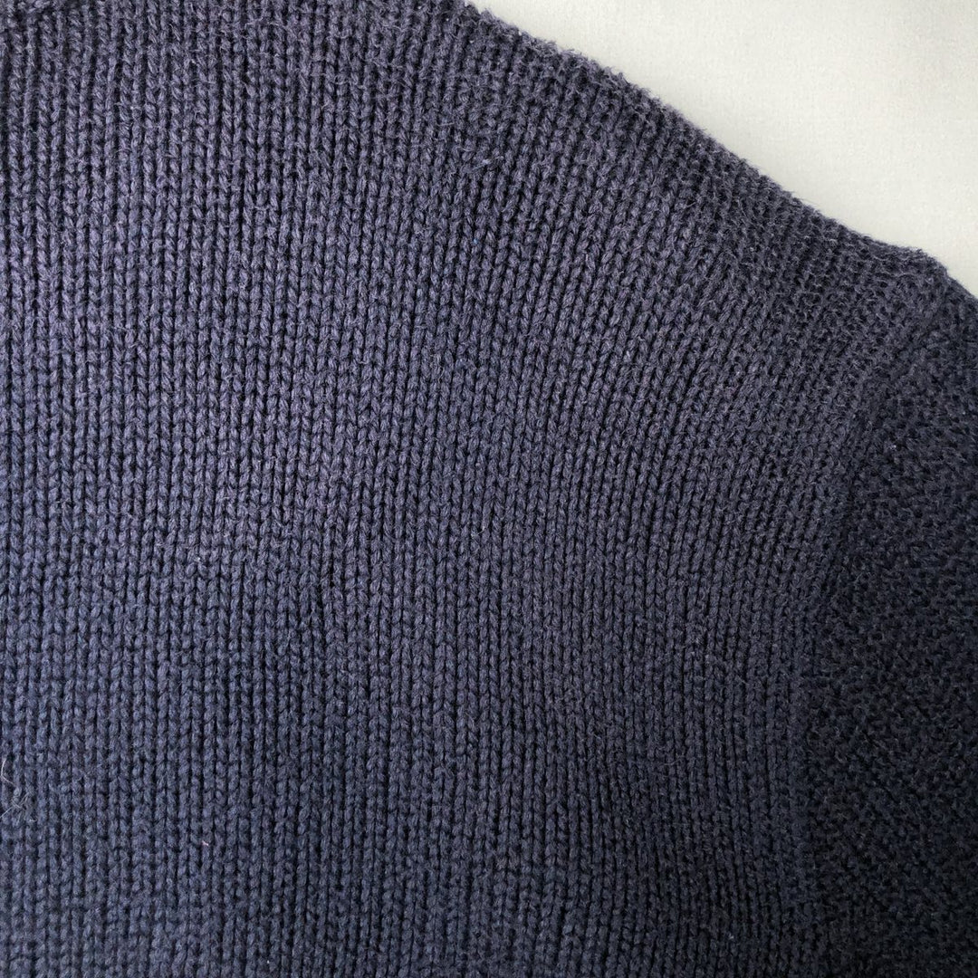 Ralph Lauren POLO RALPH LAUREN cotton knit sweater, men's size S cotton navy blue type Vintage Second Hand
