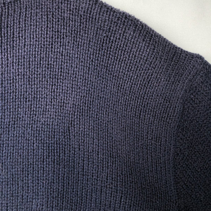Ralph Lauren POLO RALPH LAUREN cotton knit sweater, men's size S cotton navy blue type Vintage Second Hand