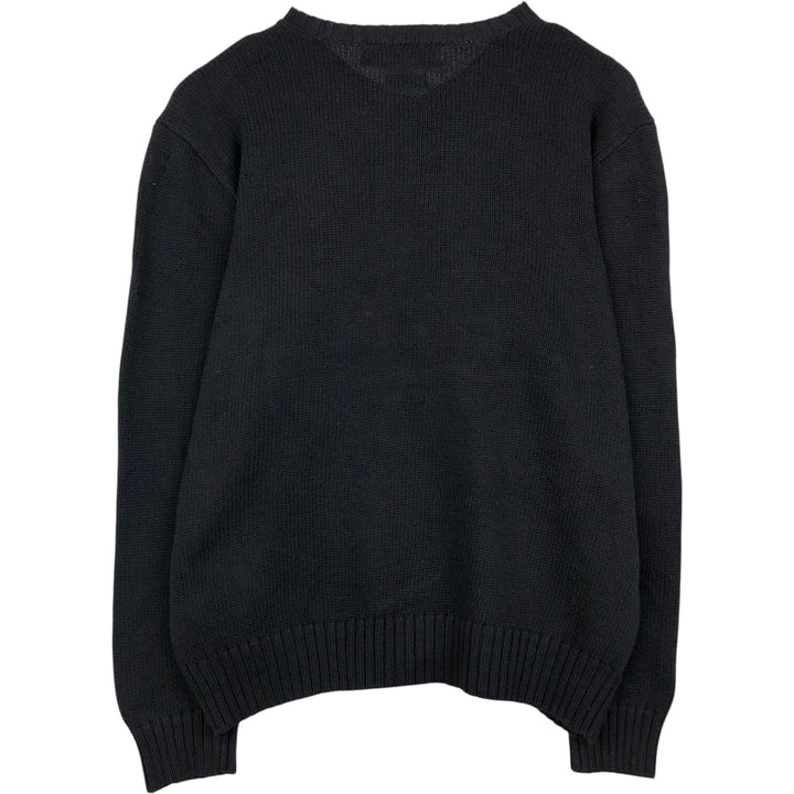 Ralph Lauren POLO by Ralph Lauren V-neck cotton knit sweater, men's XL size cotton black type Vintage Second Hand