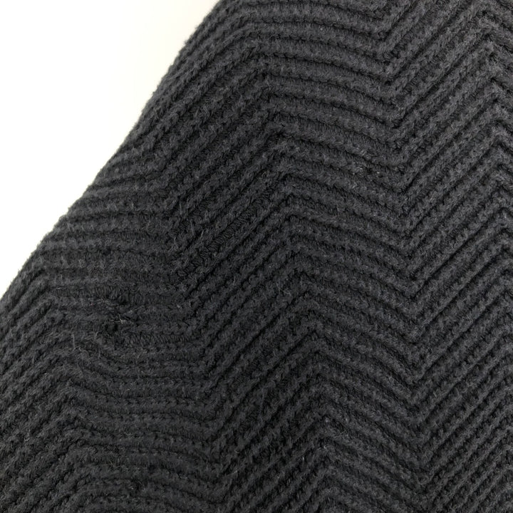 1980'S Ralph Lauren CHAPS Herringbone Cotton Knit Sweater, Men's Size L (approx.), Vintage cotton black type Vintage Second Hand