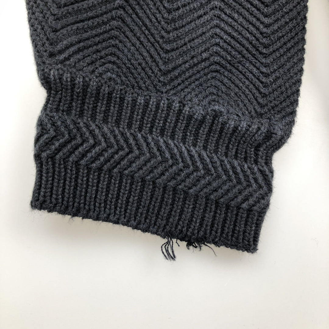 1980'S Ralph Lauren CHAPS Herringbone Cotton Knit Sweater, Men's Size L (approx.), Vintage cotton black type Vintage Second Hand