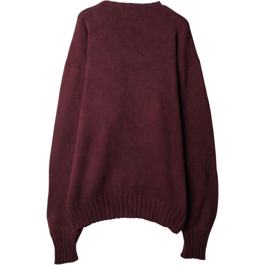 Ralph Lauren POLO by Ralph Lauren Cotton Knit Sweater Men's XL cotton wine-red Vintage Second Hand
