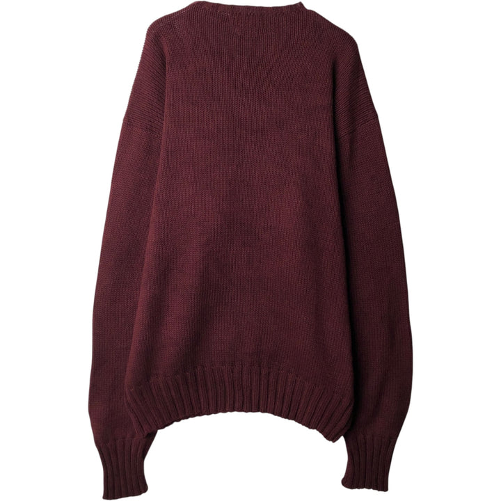 Ralph Lauren POLO by Ralph Lauren Cotton Knit Sweater Men's XL cotton wine-red Vintage Second Hand