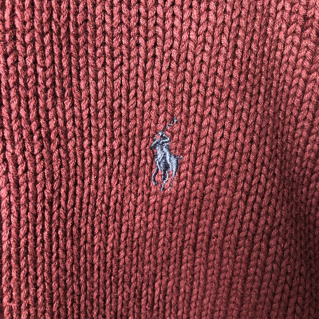 Ralph Lauren POLO by Ralph Lauren Cotton Knit Sweater Men's XL cotton wine-red Vintage Second Hand