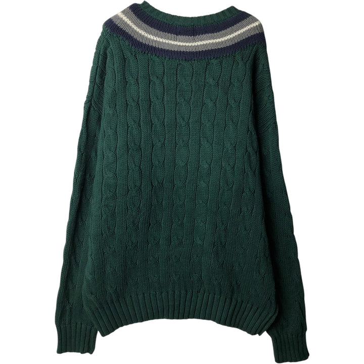 GAP V-neck cotton knit sweater, made in the UK, men's size L equivalent. cotton green type Vintage Second Hand