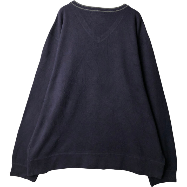Ralph Lauren POLO by Ralph Lauren V-neck cotton knit sweater, men's size XXL cotton navy blue type Vintage Second Hand