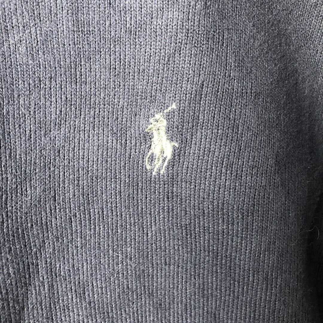 Ralph Lauren POLO by Ralph Lauren V-neck cotton knit sweater, men's size XXL cotton navy blue type Vintage Second Hand