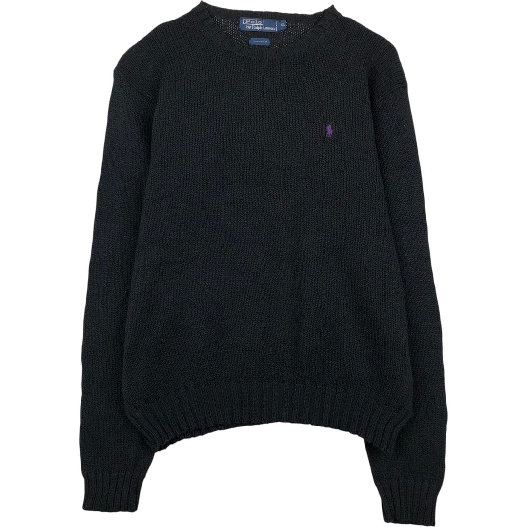 Ralph Lauren POLO by Ralph Lauren Cotton Knit Sweater Men's XL cotton black type Vintage Second Hand