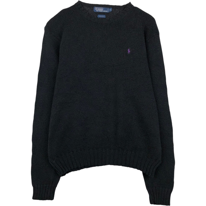 Ralph Lauren POLO by Ralph Lauren Cotton Knit Sweater Men's XL cotton black type Vintage Second Hand