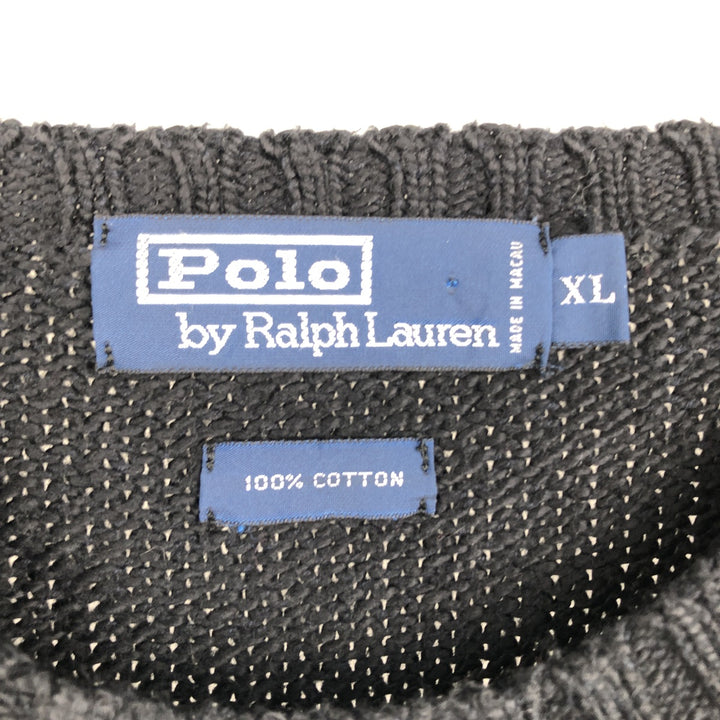Ralph Lauren POLO by Ralph Lauren Cotton Knit Sweater Men's XL cotton black type Vintage Second Hand