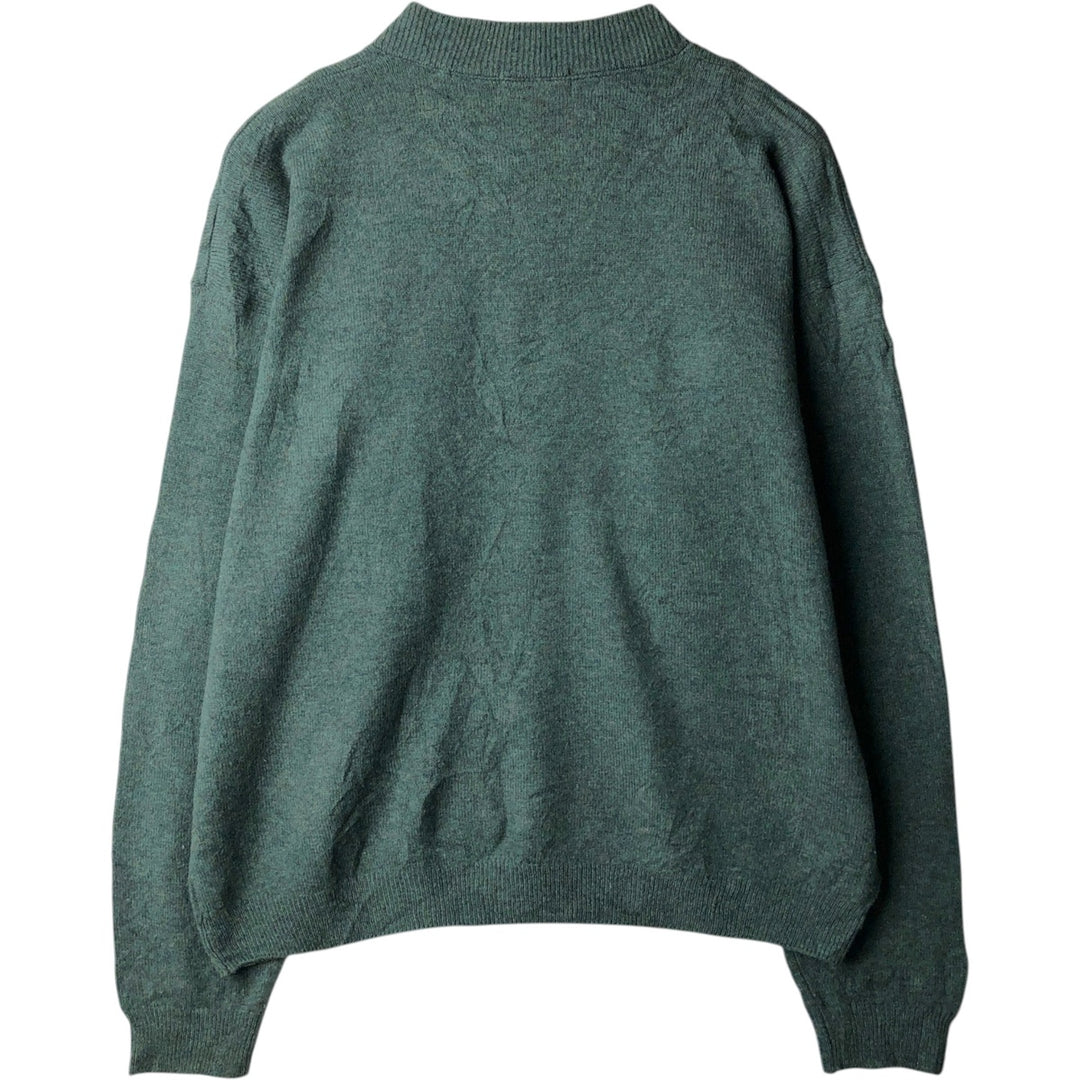 Vintage LLBean Henley Neck Knit Sweater from the 1990'S (Men's XXL equivalent) unclear green type Vintage Second Hand