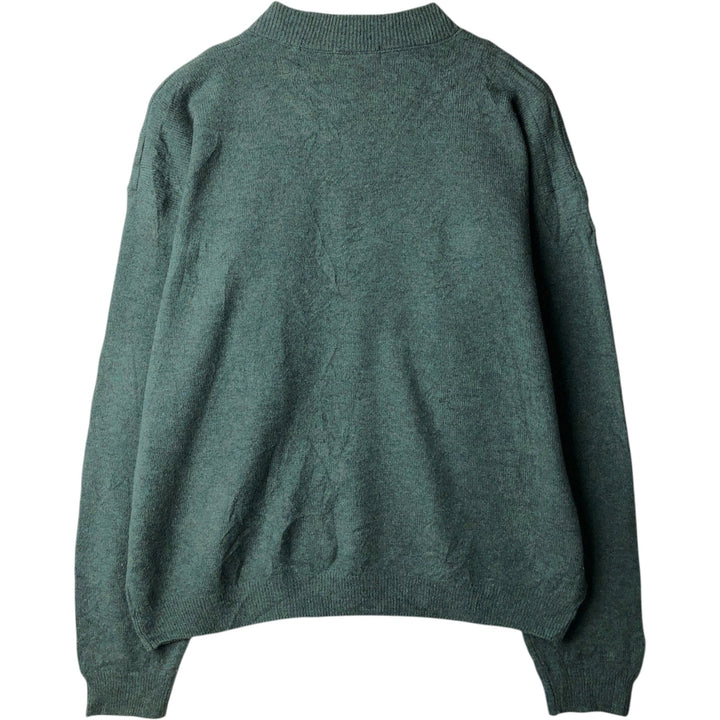 Vintage LLBean Henley Neck Knit Sweater from the 1990'S (Men's XXL equivalent) unclear green type Vintage Second Hand
