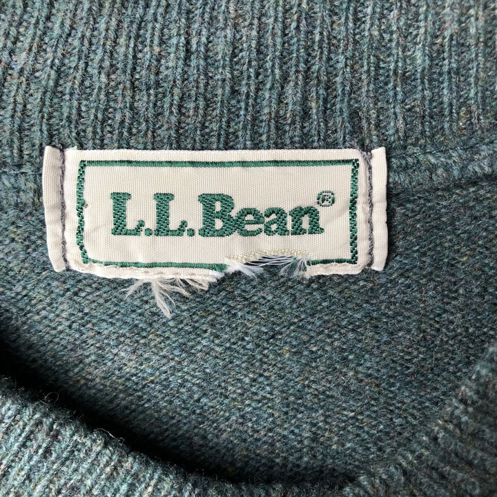 Vintage LLBean Henley Neck Knit Sweater from the 1990'S (Men's XXL equivalent) unclear green type Vintage Second Hand