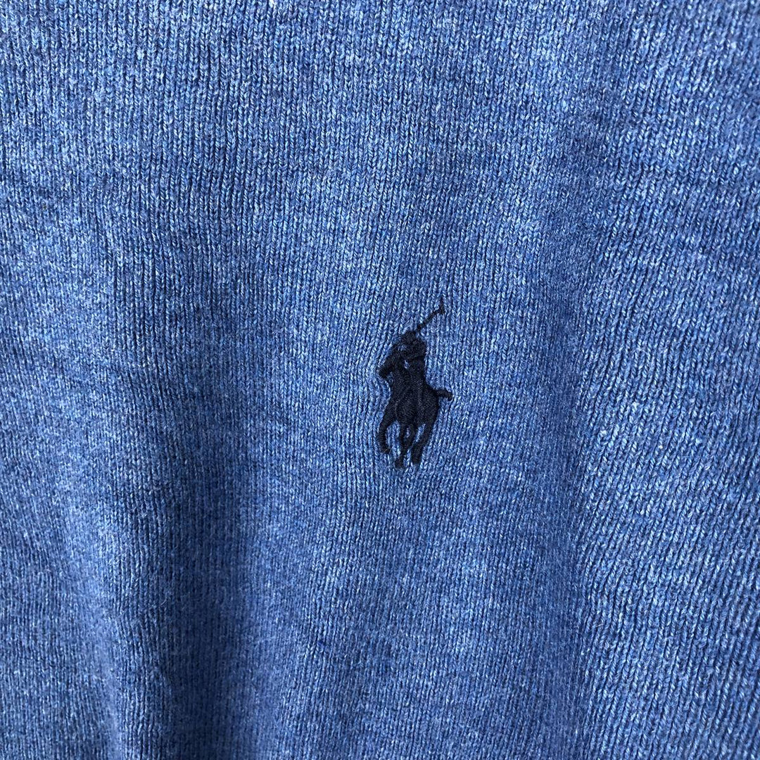 Ralph Lauren POLO RALPH LAUREN cotton knit sweater, men's size M cotton blue type Vintage Second Hand
