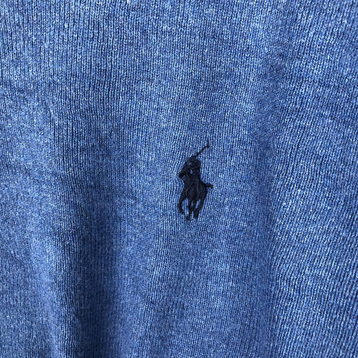 Ralph Lauren POLO RALPH LAUREN cotton knit sweater, men's size M cotton blue type Vintage Second Hand