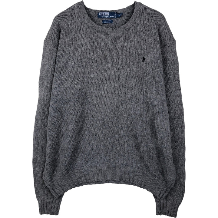 Ralph Lauren POLO by Ralph Lauren Cotton Knit Sweater Men's L size cotton gray type Vintage Second Hand
