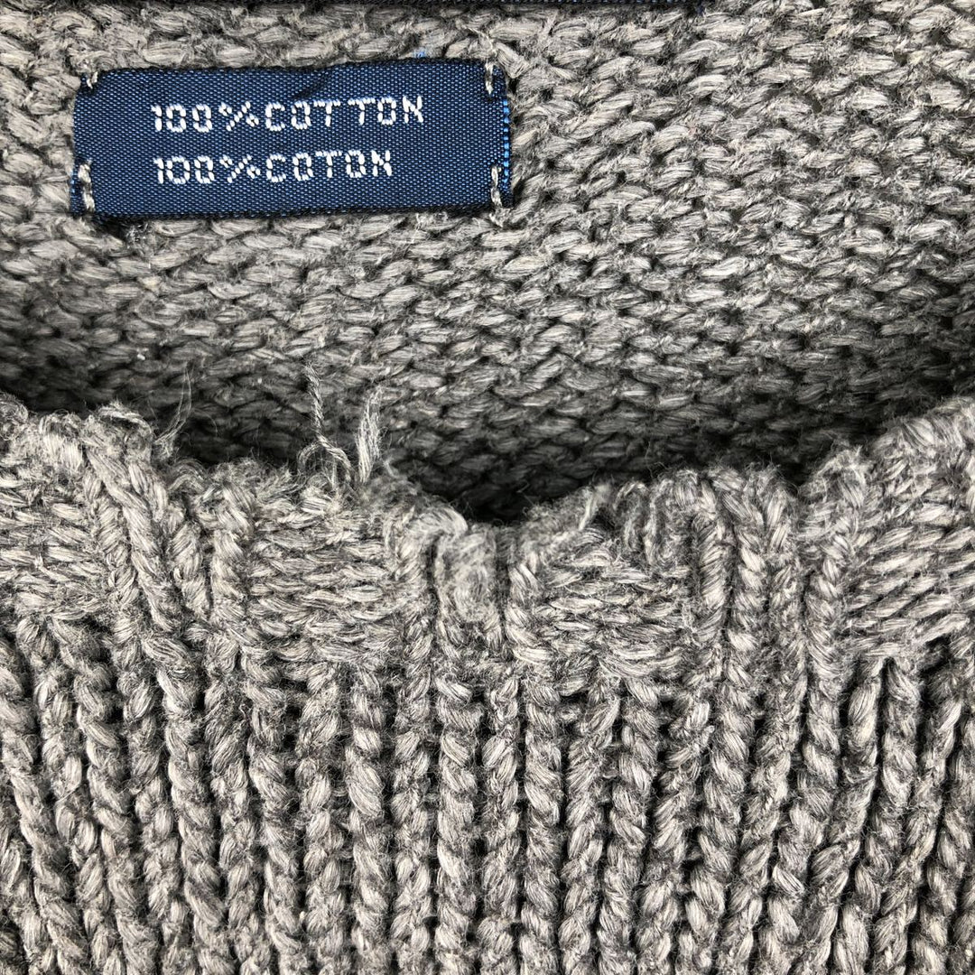 Ralph Lauren POLO by Ralph Lauren Cotton Knit Sweater Men's L size cotton gray type Vintage Second Hand