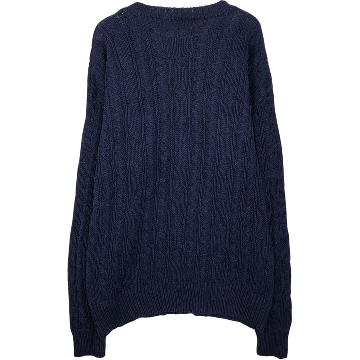 90'S GAP Old Gap Ramie x Cotton Knit Sweater, Men's Size L (approx.), Vintage Lamy navy blue type Vintage Second Hand