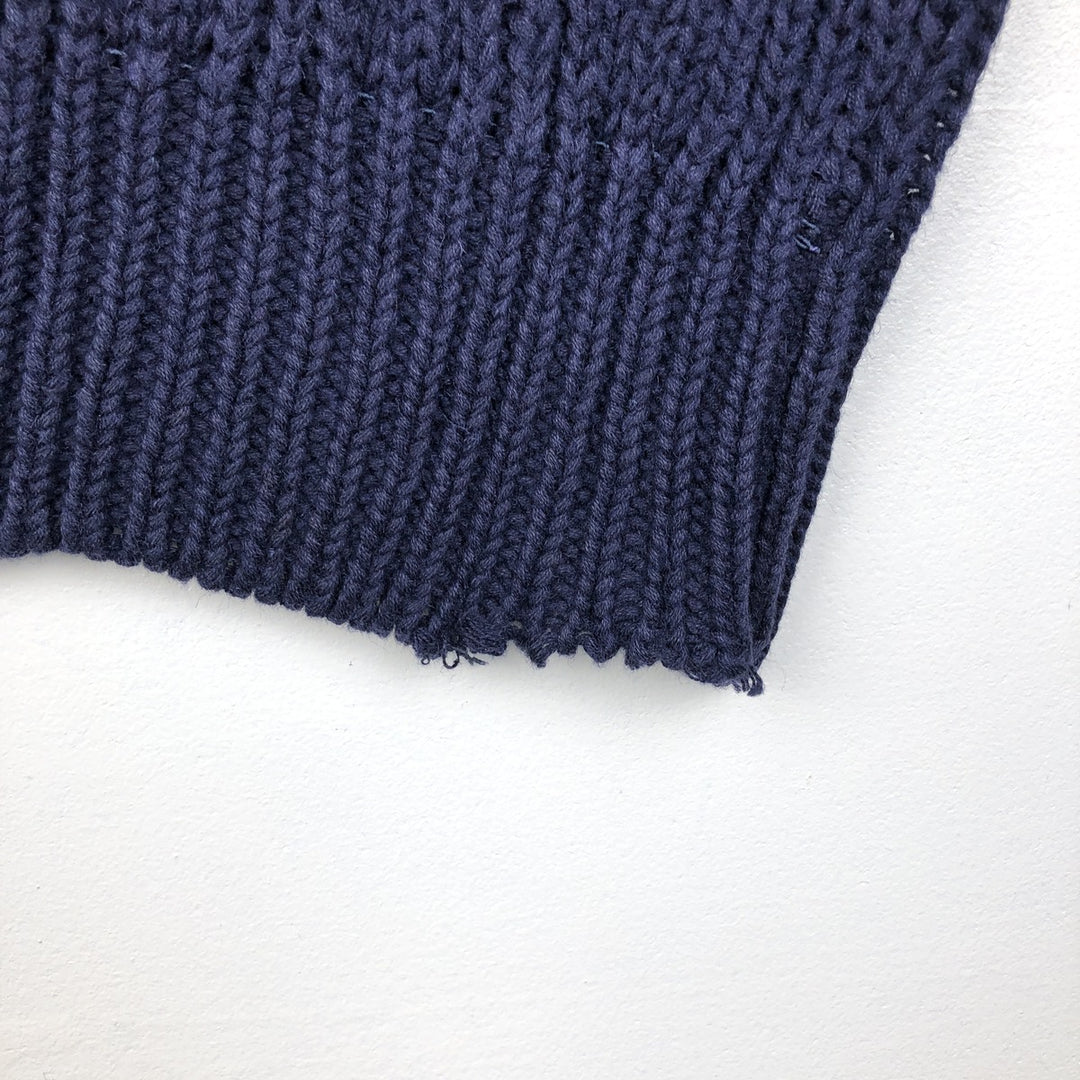 90'S GAP Old Gap Ramie x Cotton Knit Sweater, Men's Size L (approx.), Vintage Lamy navy blue type Vintage Second Hand