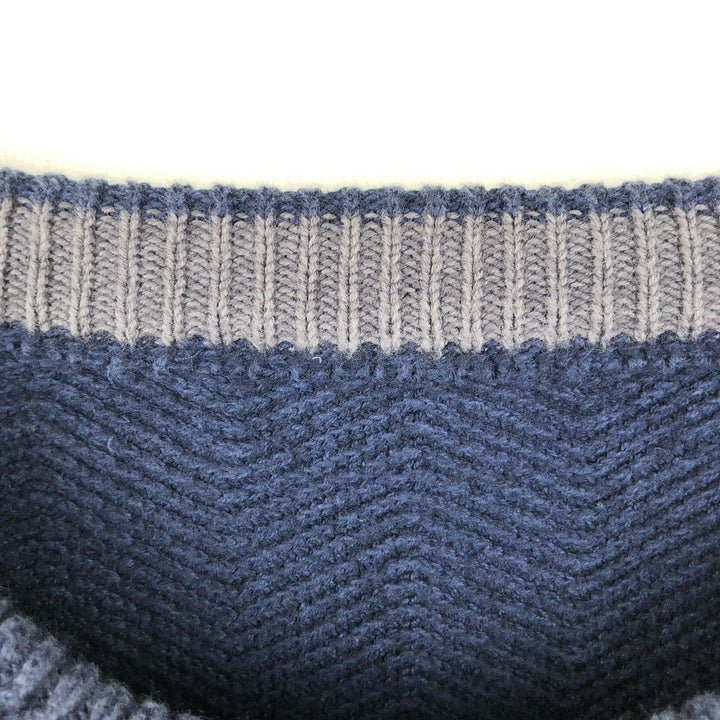 Ralph Lauren herringbone knit sweater, men's size L (approx.) unclear navy blue type Vintage Second Hand