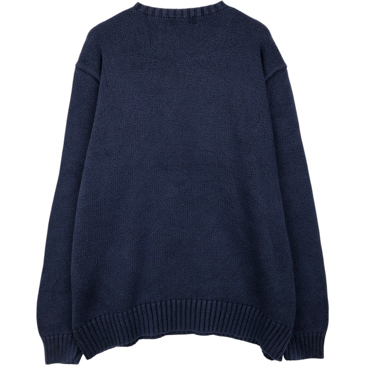 Ralph Lauren POLO by Ralph Lauren Cotton Knit Sweater Men's XL cotton navy blue type Vintage Second Hand