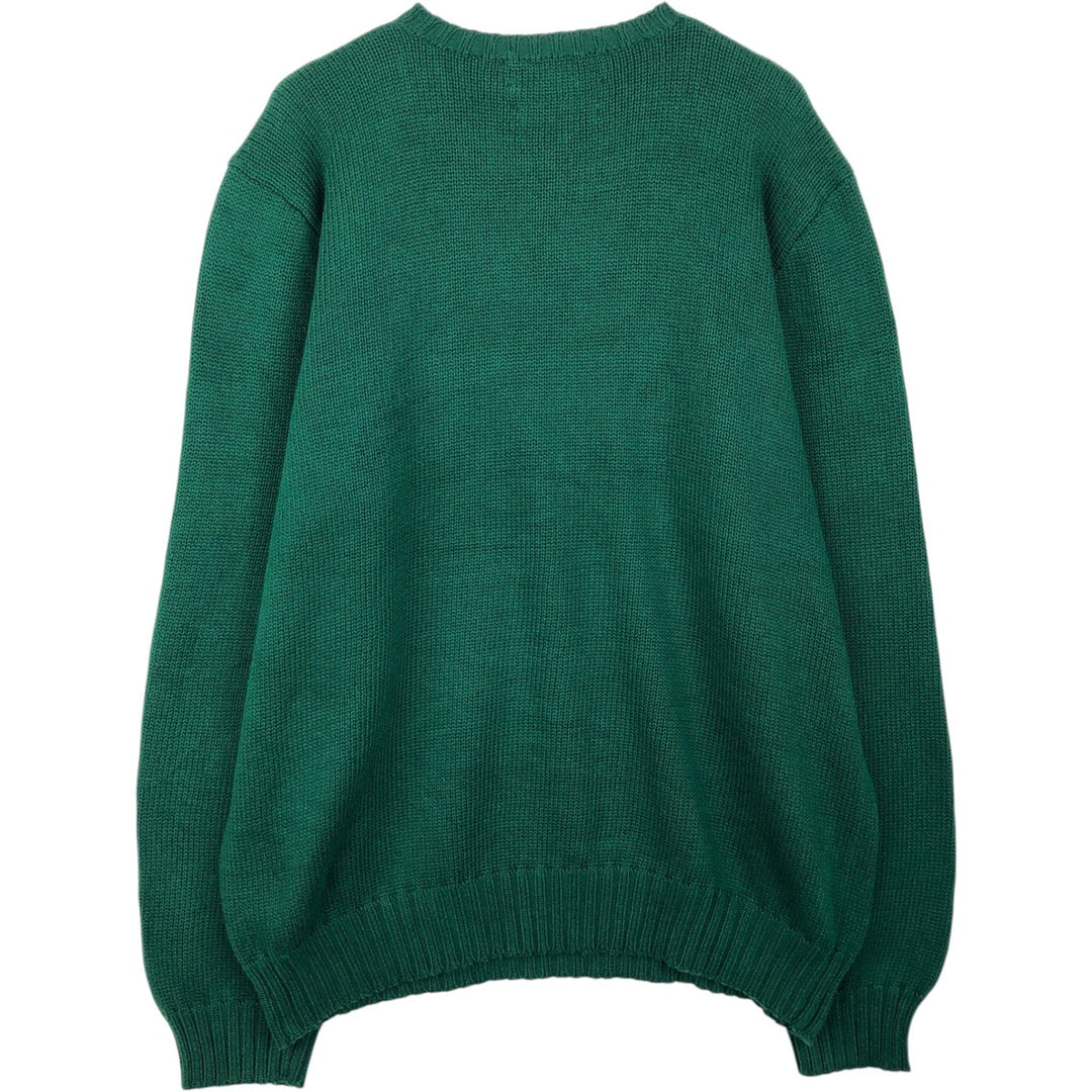 Ralph Lauren POLO by Ralph Lauren Cotton Knit Sweater Men's L size cotton Green type dark green Vintage Second Hand