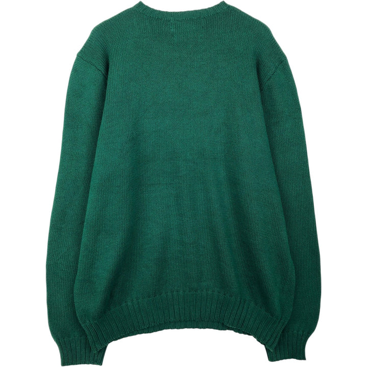 Ralph Lauren POLO by Ralph Lauren Cotton Knit Sweater Men's L size cotton Green type dark green Vintage Second Hand
