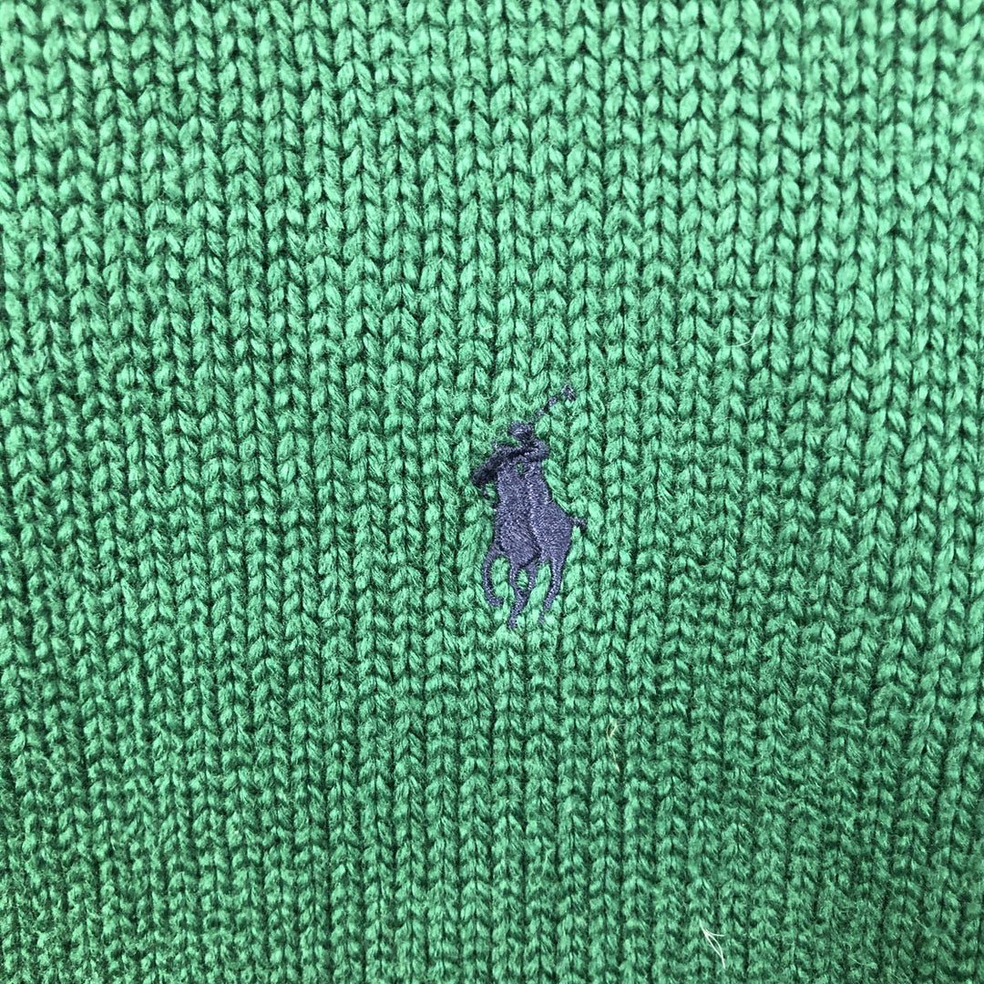 Ralph Lauren POLO by Ralph Lauren Cotton Knit Sweater Men's L size cotton Green type dark green Vintage Second Hand