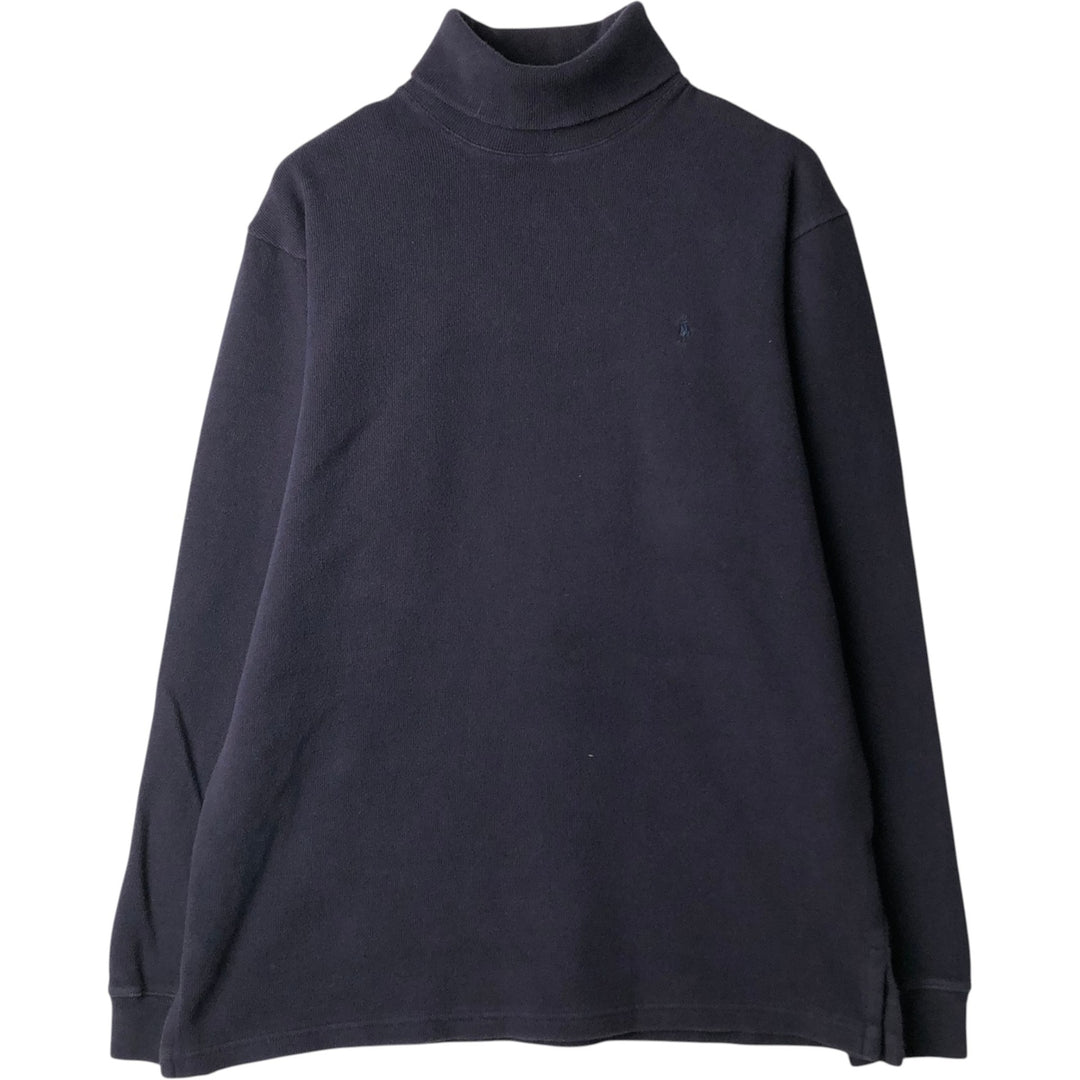 Ralph Lauren POLO by Ralph Lauren turtleneck long-sleeved T-shirt, men's size L cotton navy blue type Vintage Second Hand